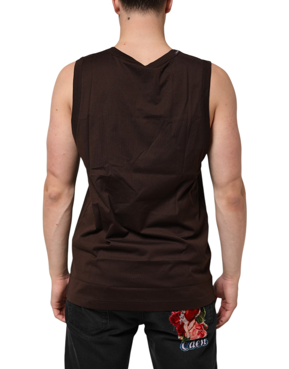 Dolce & Gabbana 100% Cotton Tank Top in Brown