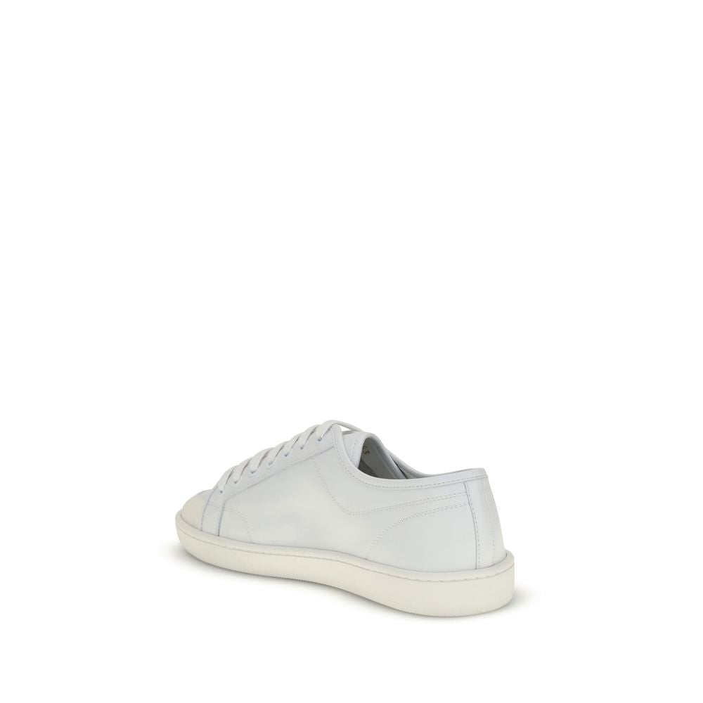 Saint Laurent Calf Leather Low-Top Sneakers in White