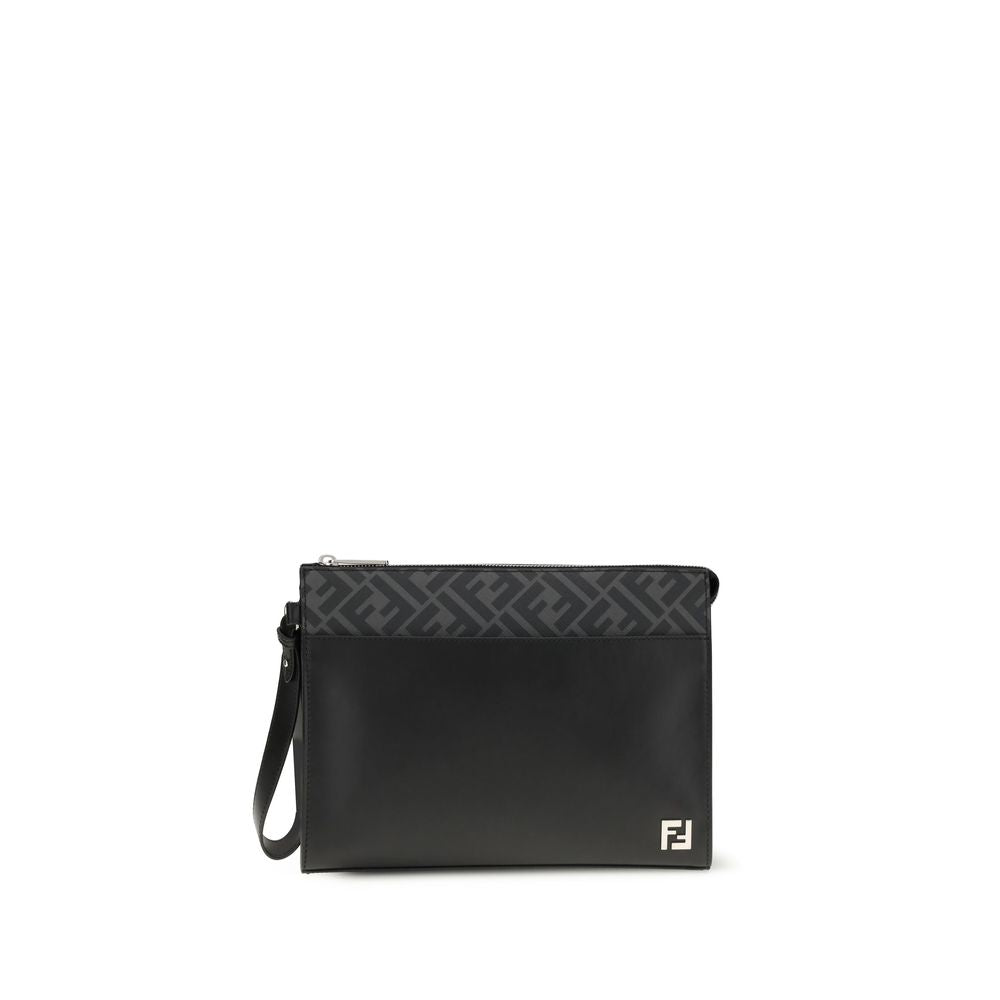 Fendi Clutch Bag από δέρμα μοσχαριού σε Μαύρο