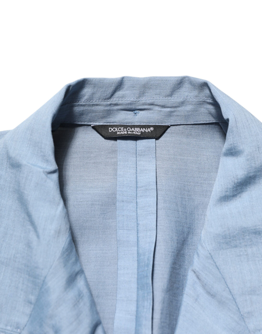 Dolce & Gabbana Linen Double-Breasted Blazer in Light Blue