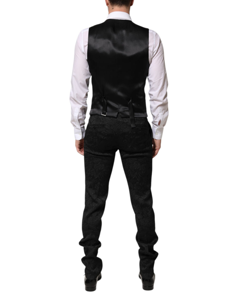 Dolce & Gabbana Three-Piece Brocade Jacquard Suit in Black