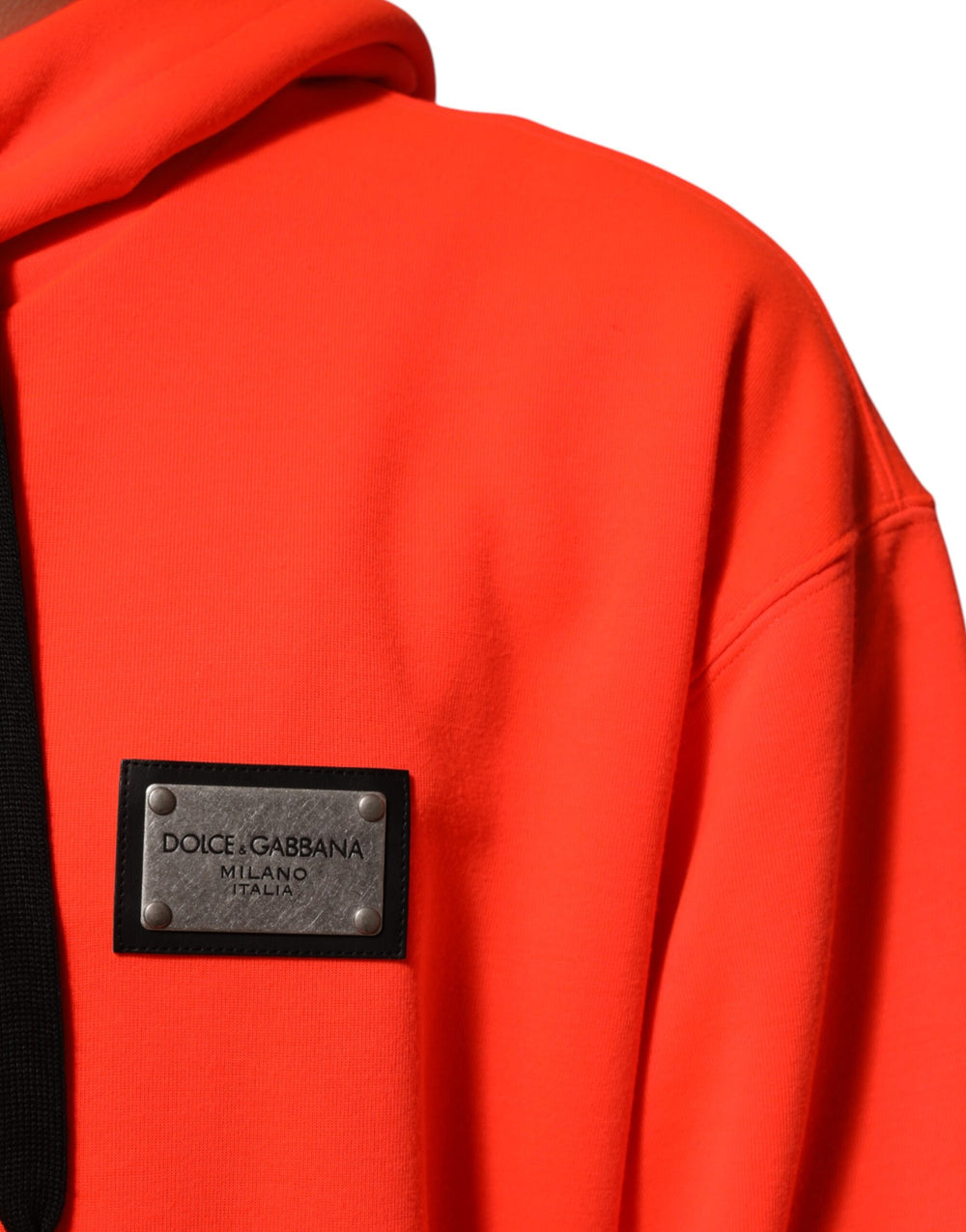 Dolce & Gabbana Polyester Hoodie in Fluorescent Red