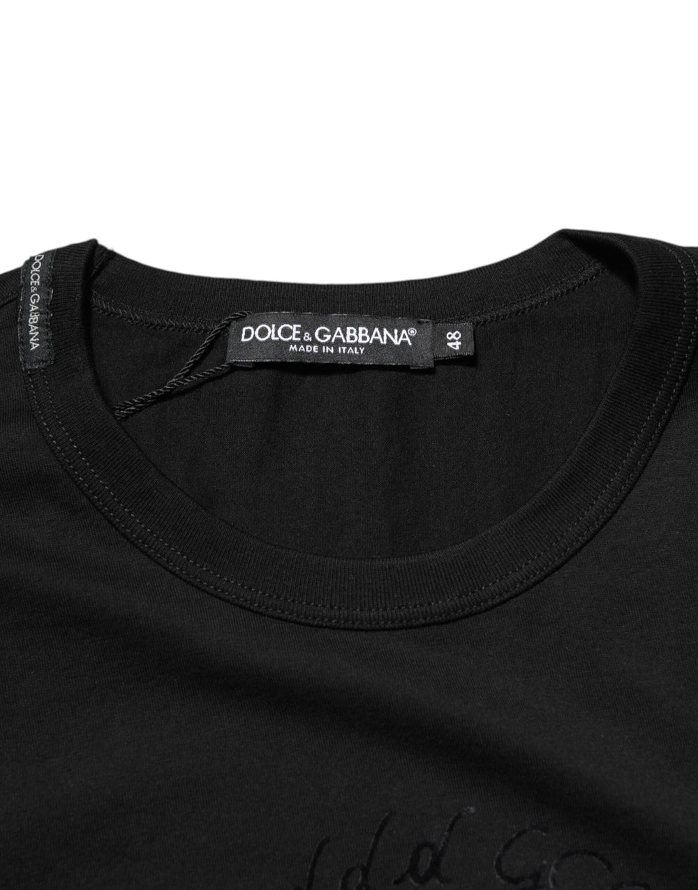 Dolce & Gabbana Cotton Velvet-Print T-Shirt in Black