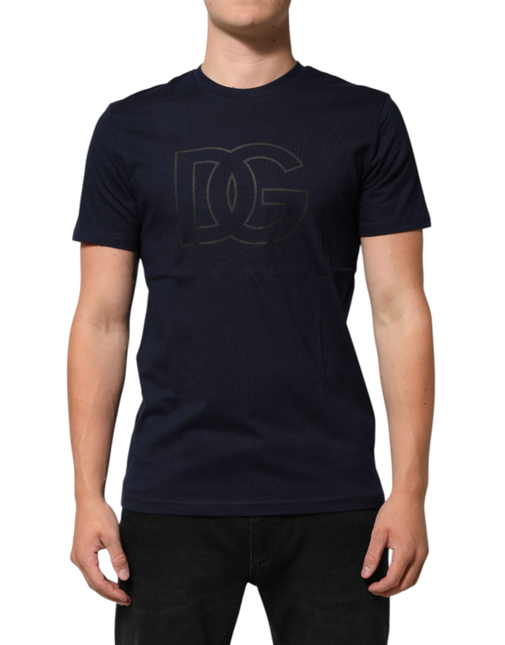 Dolce & Gabbana 100% Cotton T-shirt in Dark Blue