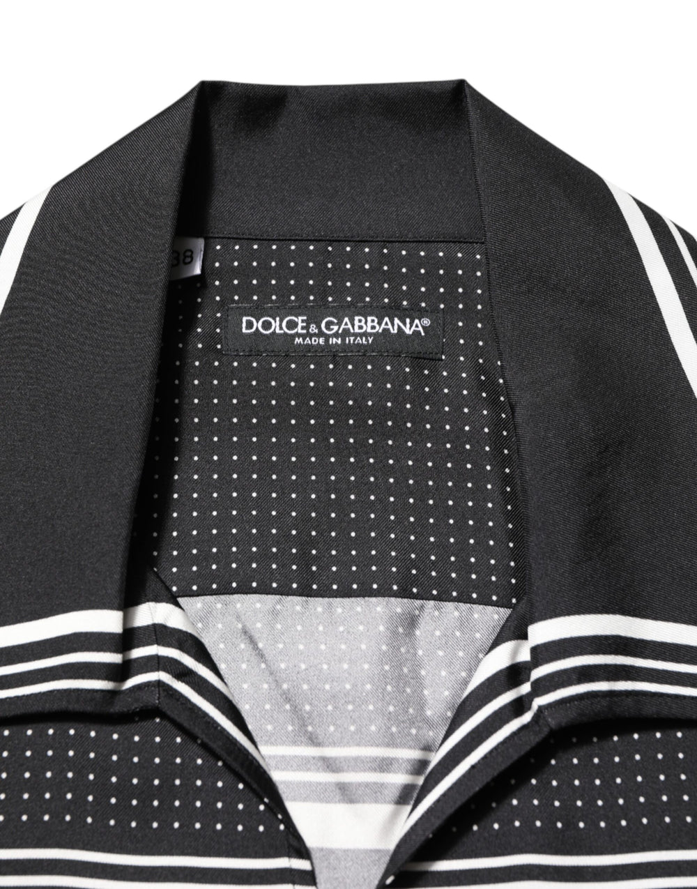 Dolce & Gabbana Silk Polo Shirt in Black and White