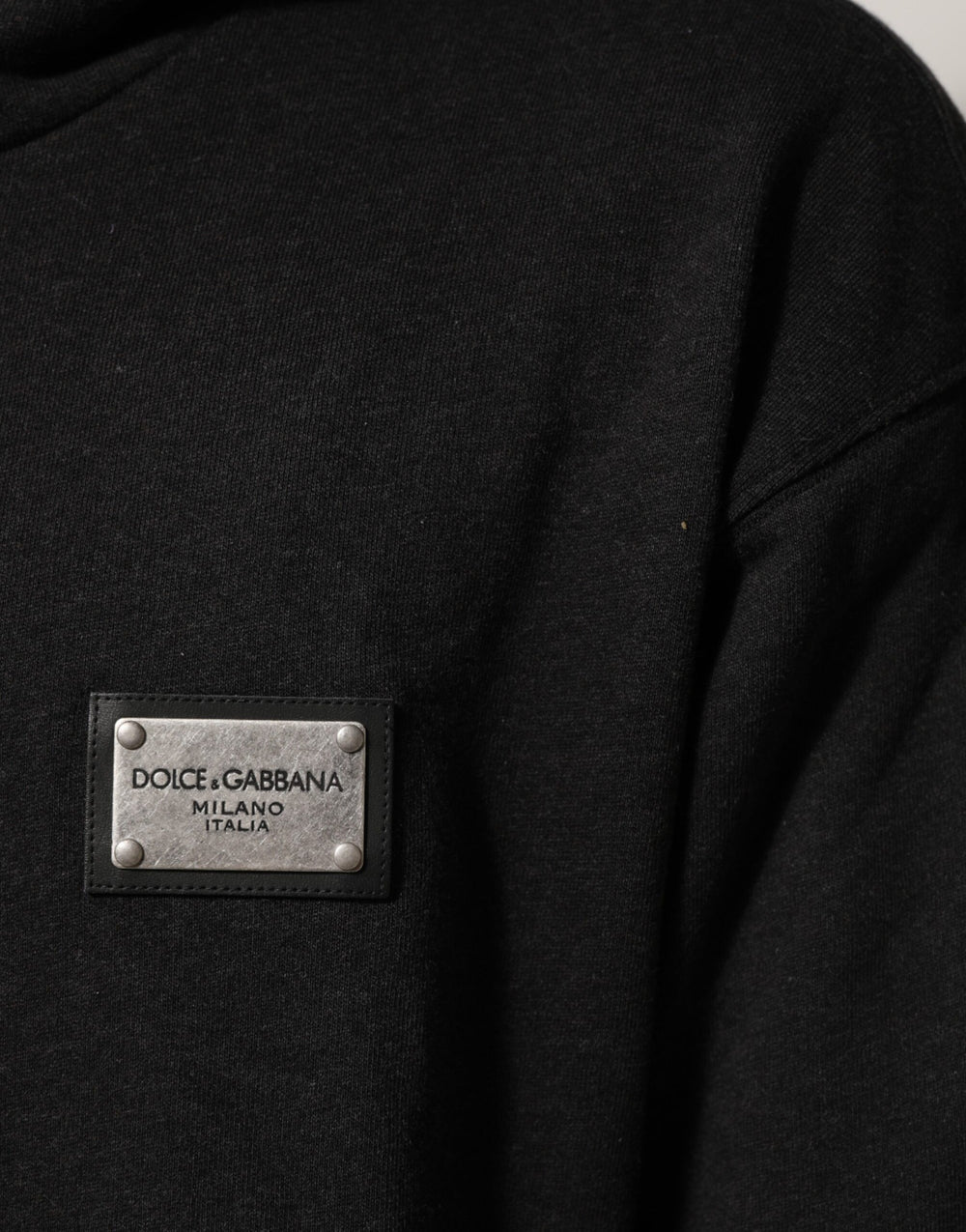 Dolce & Gabbana 100% Cotton Full-Zip Hoodie in Black