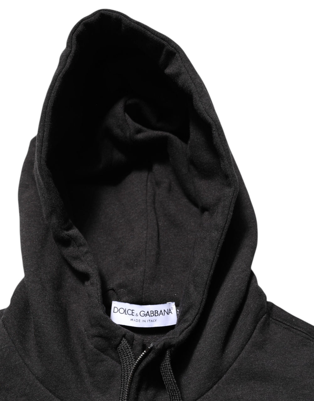 Dolce & Gabbana 100% Cotton Full-Zip Hoodie in Black