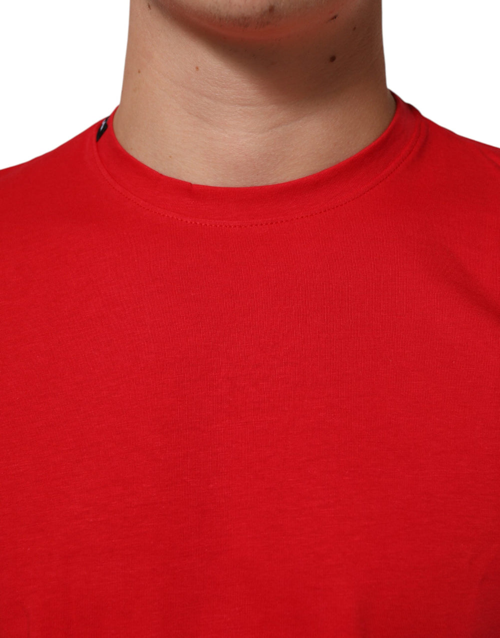 Dolce & Gabbana 100% Cotton Crew Neck T-shirt in Red