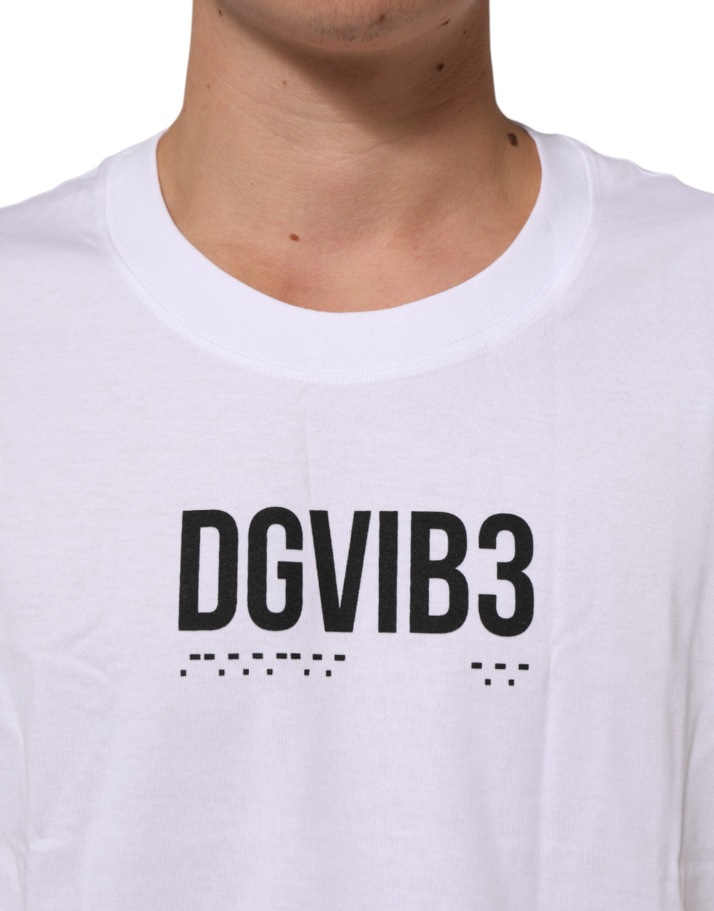 Dolce & Gabbana Αμάνικο T-shirt από 100% βαμβάκι με εμπριμέ σε Λευκό