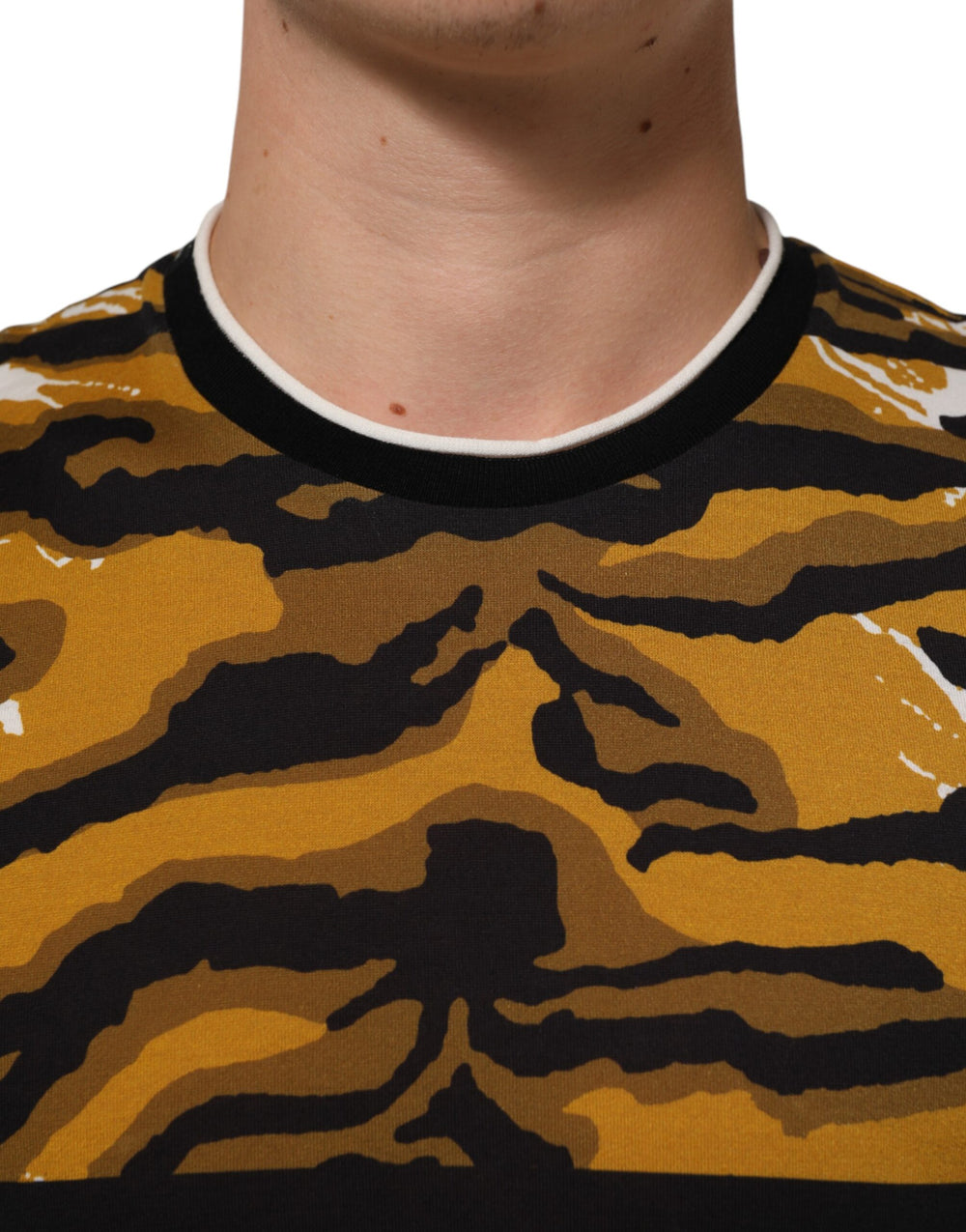 Dolce & Gabbana 100% Cotton Multicolor Leopard Palm Leaf T-shirt