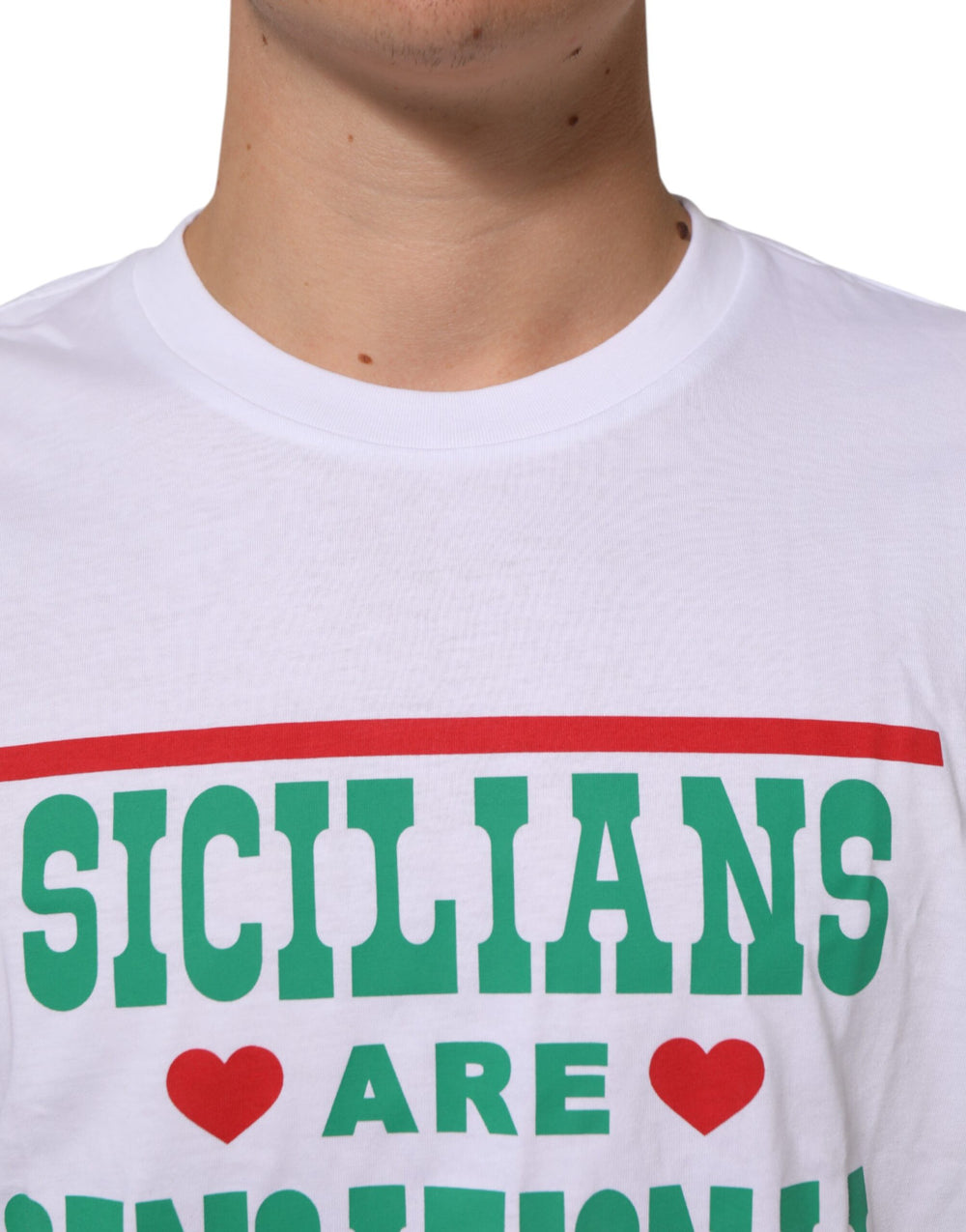 Dolce & Gabbana Graphic Print Cotton T-shirt in White