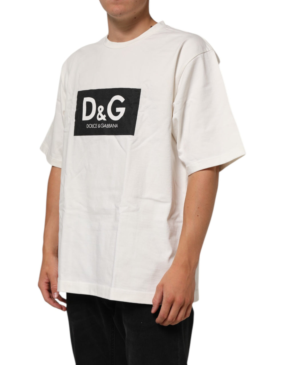 Dolce & Gabbana 100% Cotton Crew Neck T-shirt in White