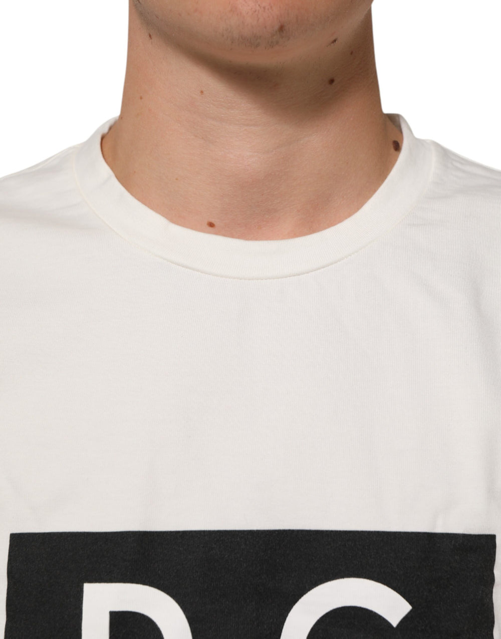 Dolce & Gabbana 100% Cotton Crew Neck T-shirt in White
