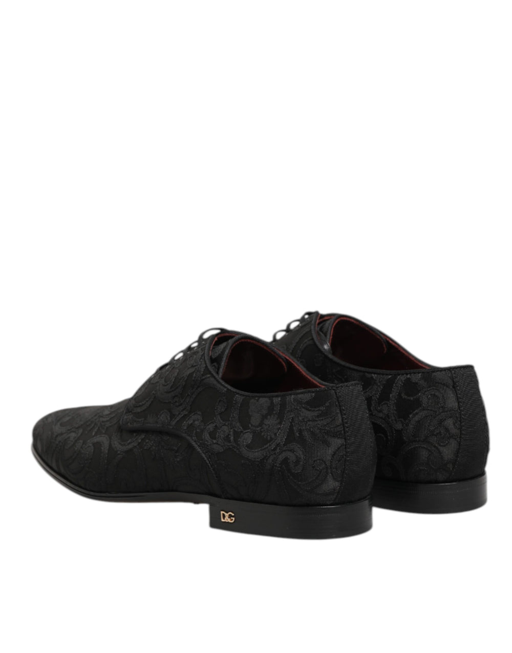 Dolce & Gabbana Brocade Lace-Up Derby Shoes in Black