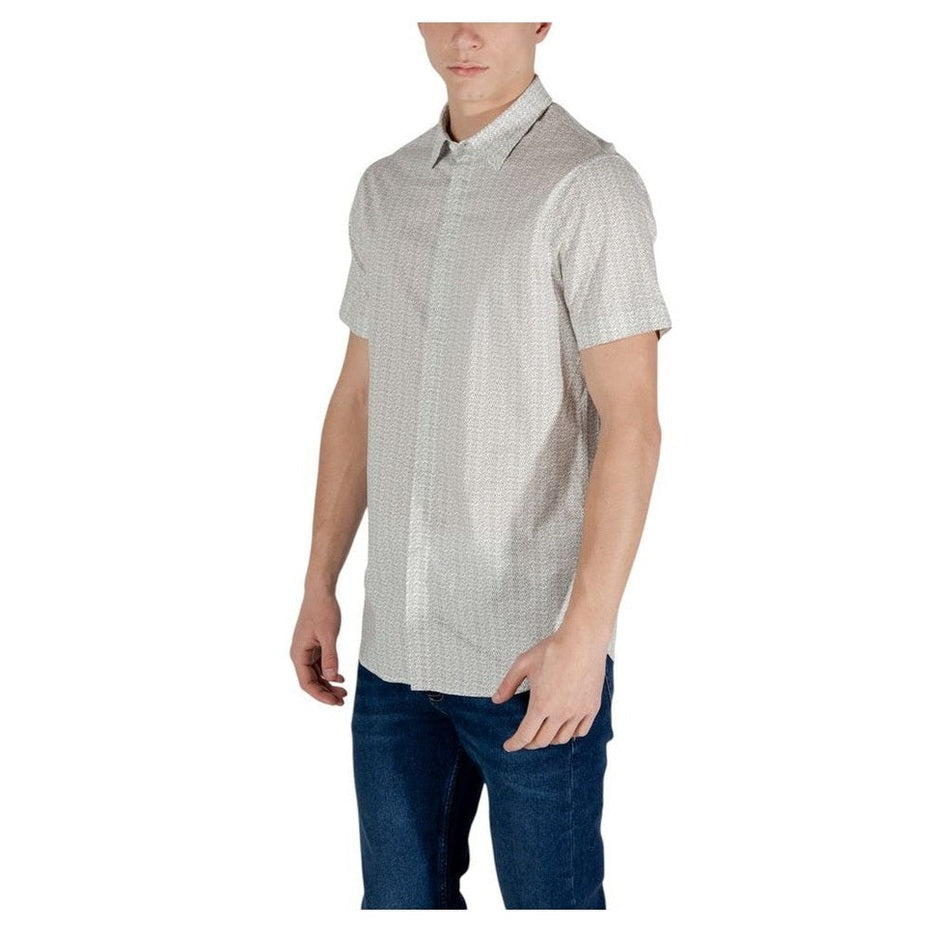 Armani Exchange Βαμβακερό Πουκάμισο σε Κρεμ