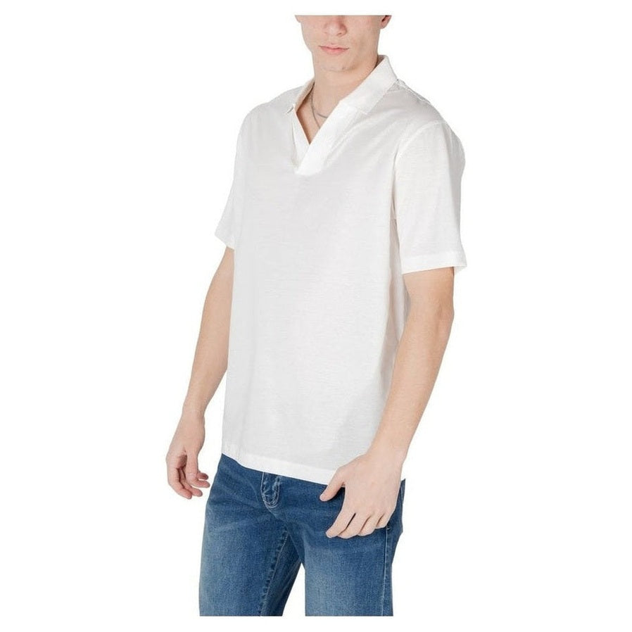 Armani Exchange Βαμβακερό Polo σε Λευκό