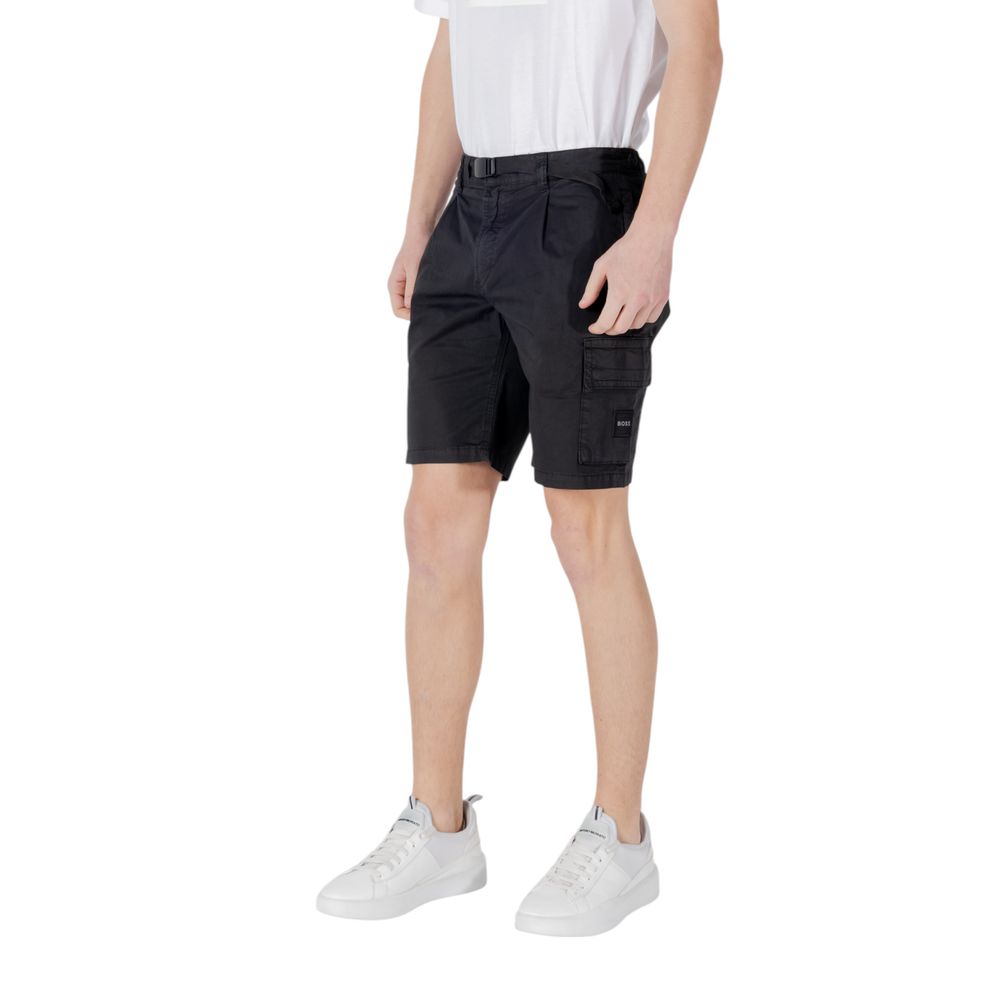 Hugo Boss Cotton Bermuda Shorts in Black