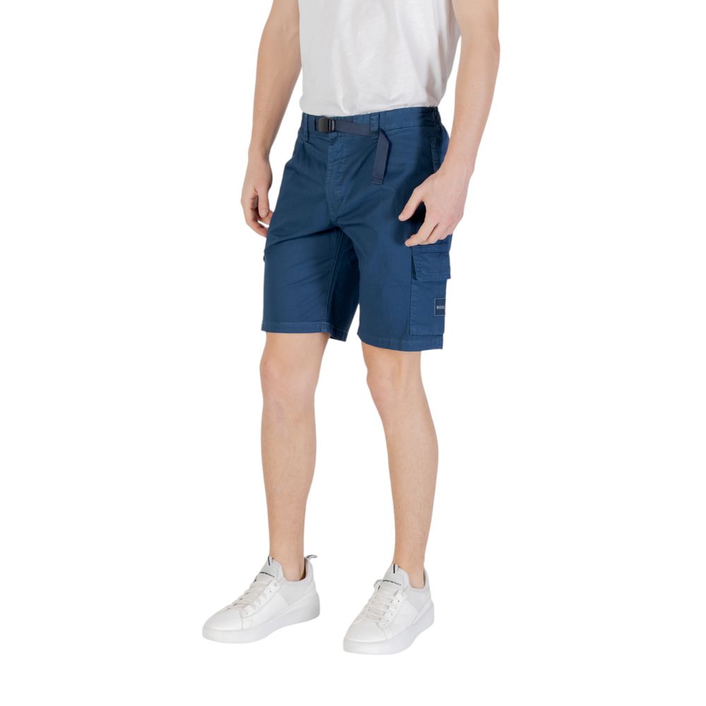 Hugo Boss Cotton Bermuda Shorts in Blue