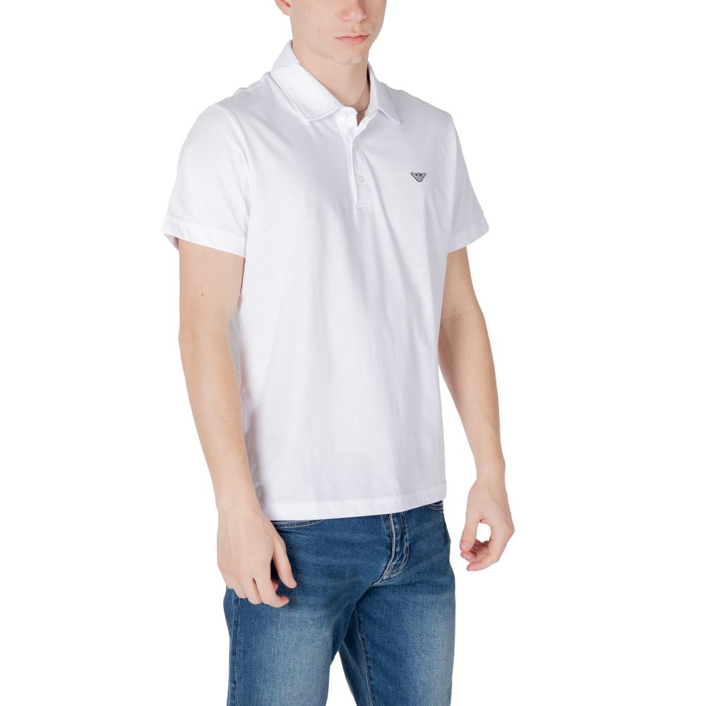 Emporio Armani Βαμβακερό Polo σε Λευκό