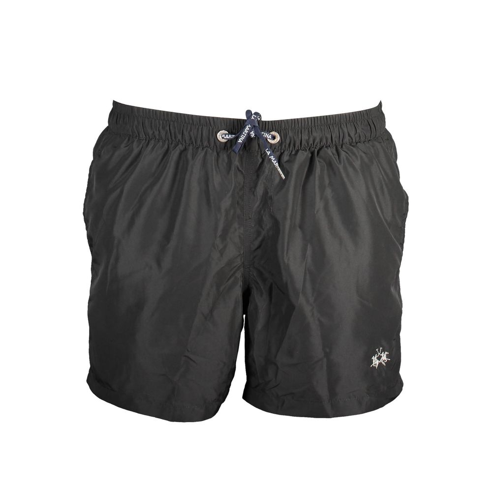 La Martina Quick-Dry Swim Trunk in Black mens luxury fashion - Mens Edit