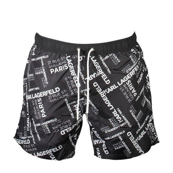 Karl Lagerfeld Black Polyester Men's Swim Boxer - Designer | Mens Edit
