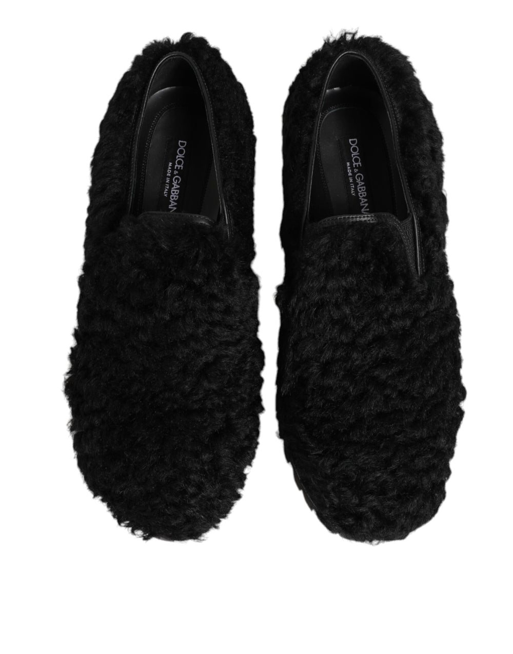 Dolce & Gabbana Leather Slippers in Black