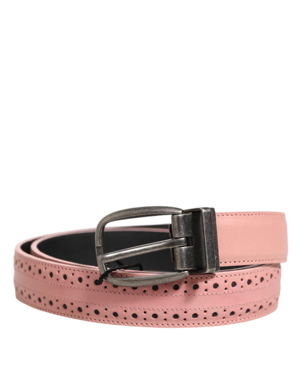 Dolce & Gabbana Calf Leather Perforated Belt in Pink
