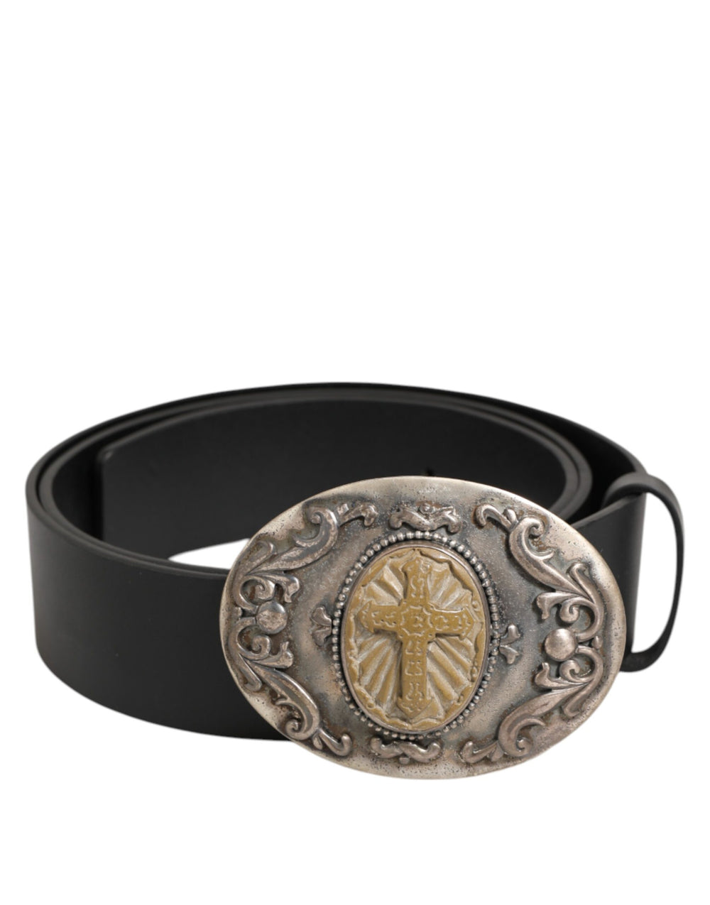 Dolce & Gabbana Calf Leather Belt in Black