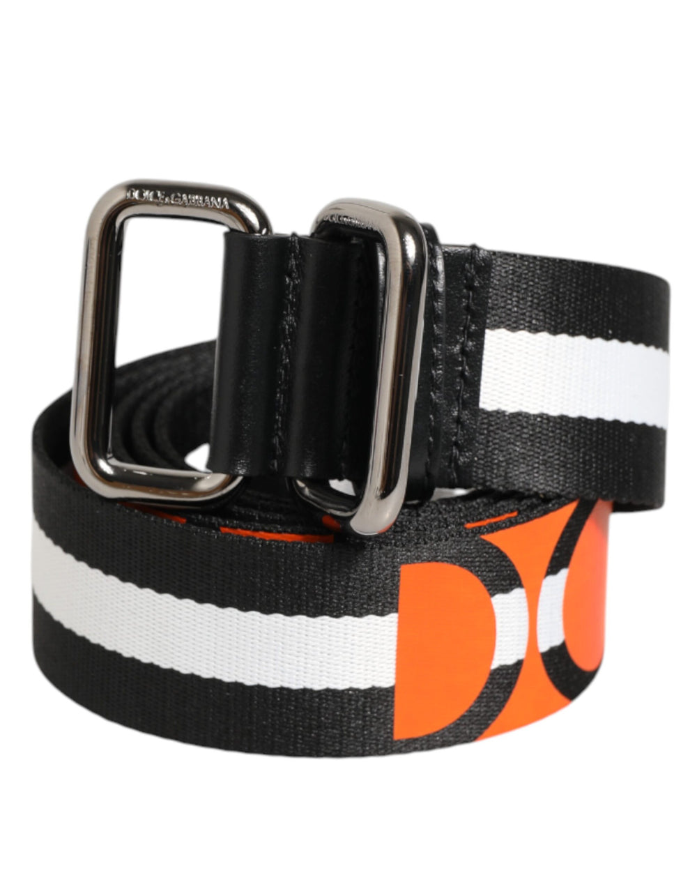 Dolce & Gabbana Nylon Belt in Black and White Stripe