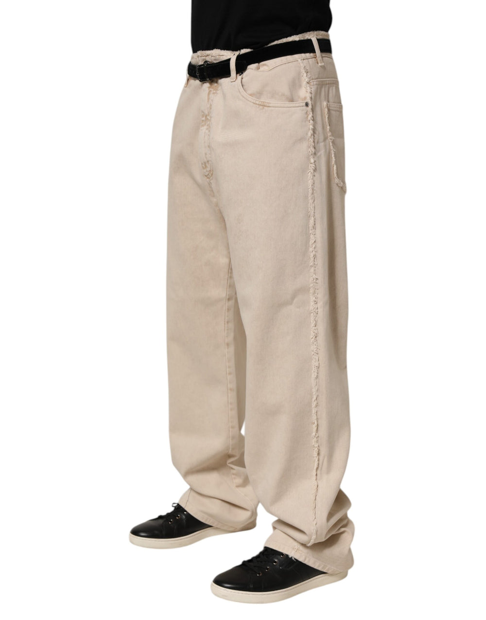 Dolce & Gabbana Cotton Straight-Leg Jeans in Beige