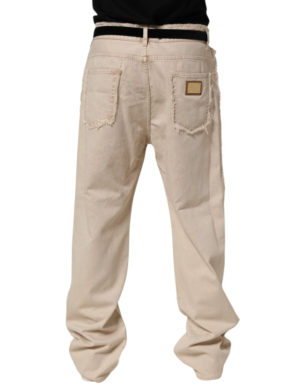 Dolce & Gabbana Cotton Straight-Leg Jeans in Beige