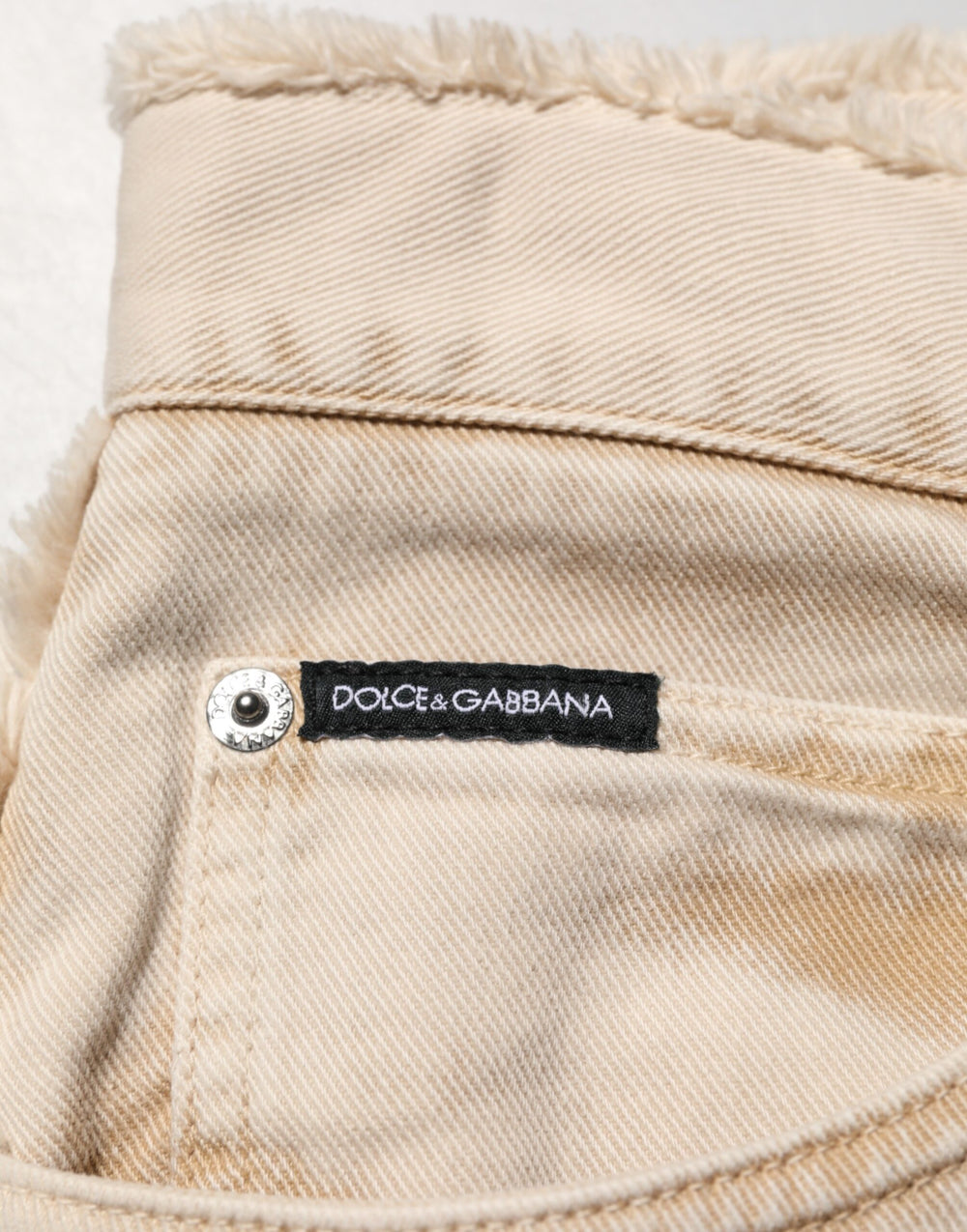 Dolce & Gabbana Cotton Straight-Leg Jeans in Beige
