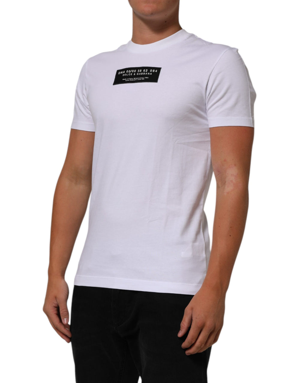 Dolce & Gabbana 100% Cotton Crew Neck T-shirt in White