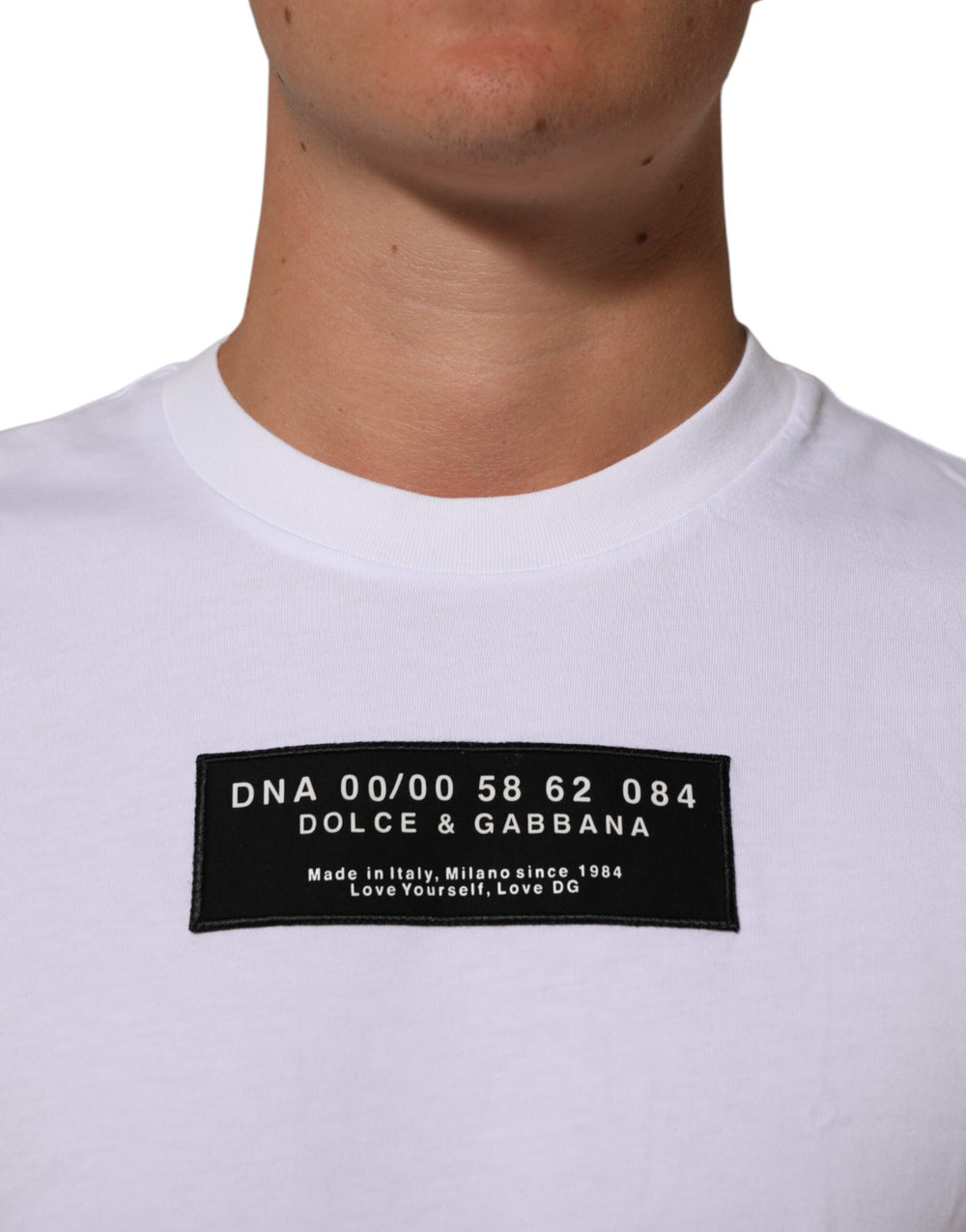 Dolce & Gabbana 100% Cotton Crew Neck T-shirt in White