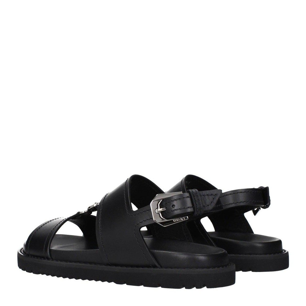 Versace Σανδάλια από Δέρμα Μοσχαριού σε Μαύρο