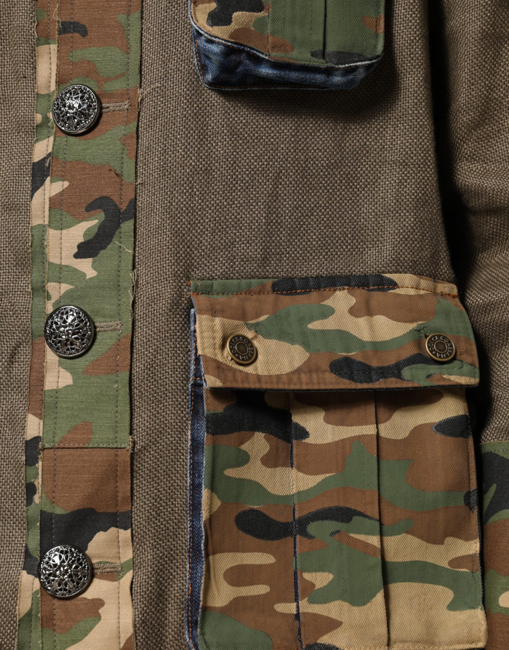 Dolce & Gabbana Linen Camouflage Jacket in Brown