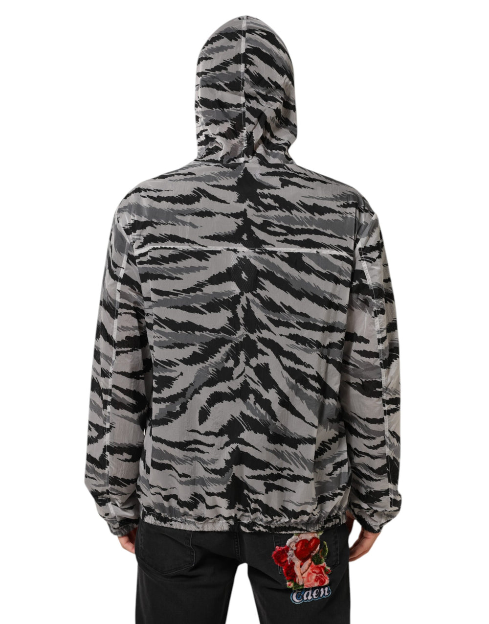 Dolce & Gabbana Hooded Sweatshirt Jacket in Grey Camouflage
