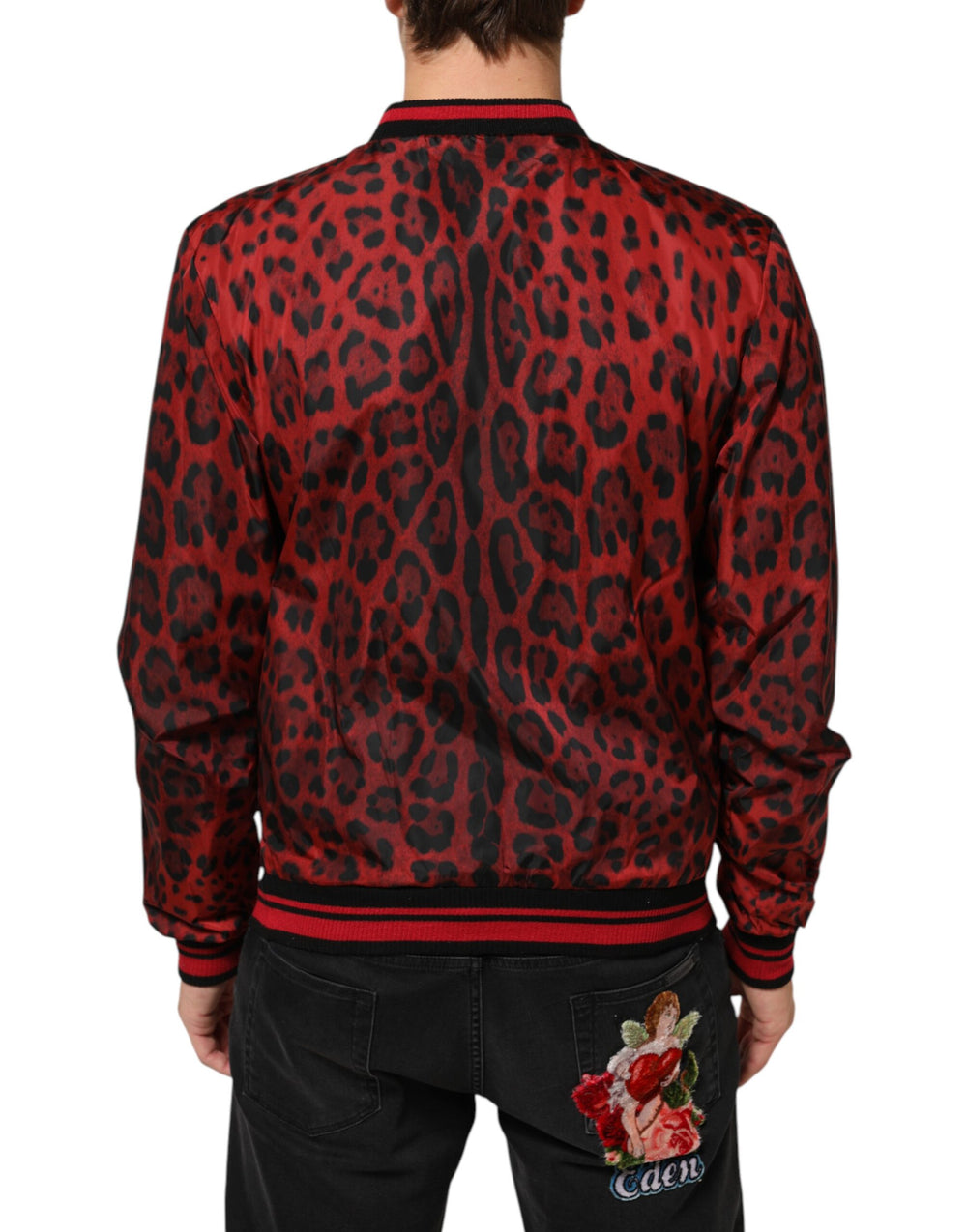 Dolce & Gabbana Bomber Jacket με Leopard Print σε Κόκκινο