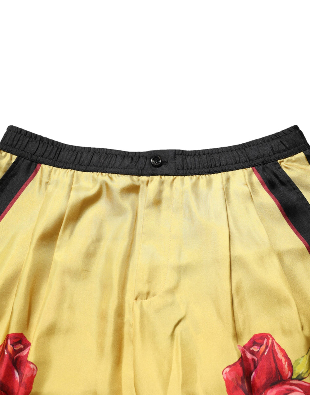 Dolce & Gabbana Silk Bermuda Shorts in Yellow Floral Print