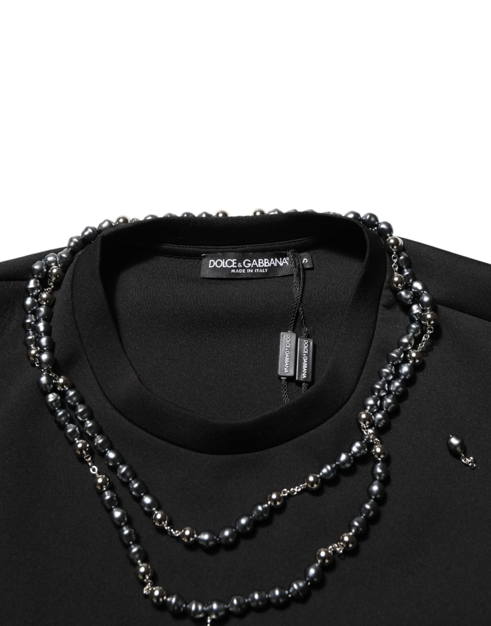 Dolce & Gabbana Embellished Crew-Neck T-Shirt in Black