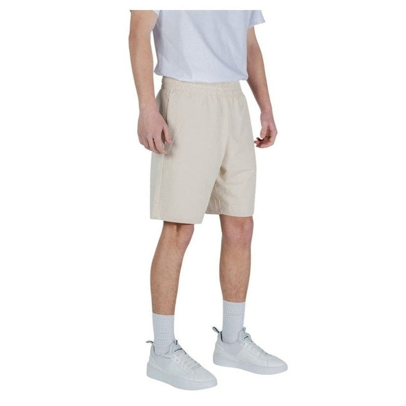 EA7 Emporio Armani Cotton Jersey Bermuda Shorts in Beige