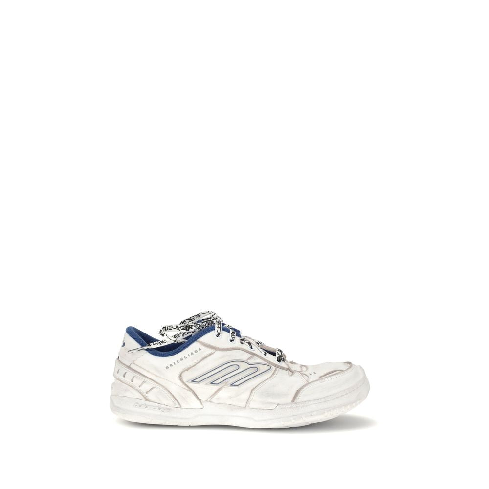 Balenciaga Distressed Leather Sneakers in Grey mens luxury fashion - Mens Edit