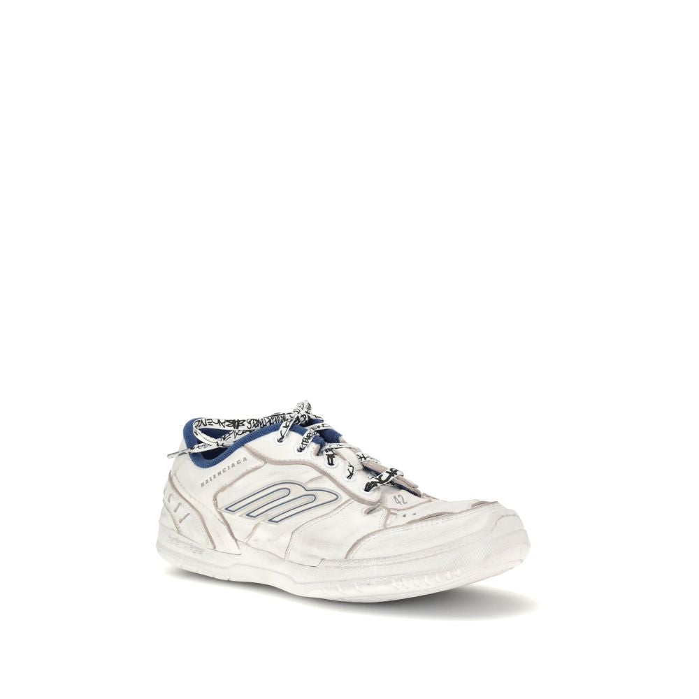 Balenciaga Distressed Leather Sneakers in Grey