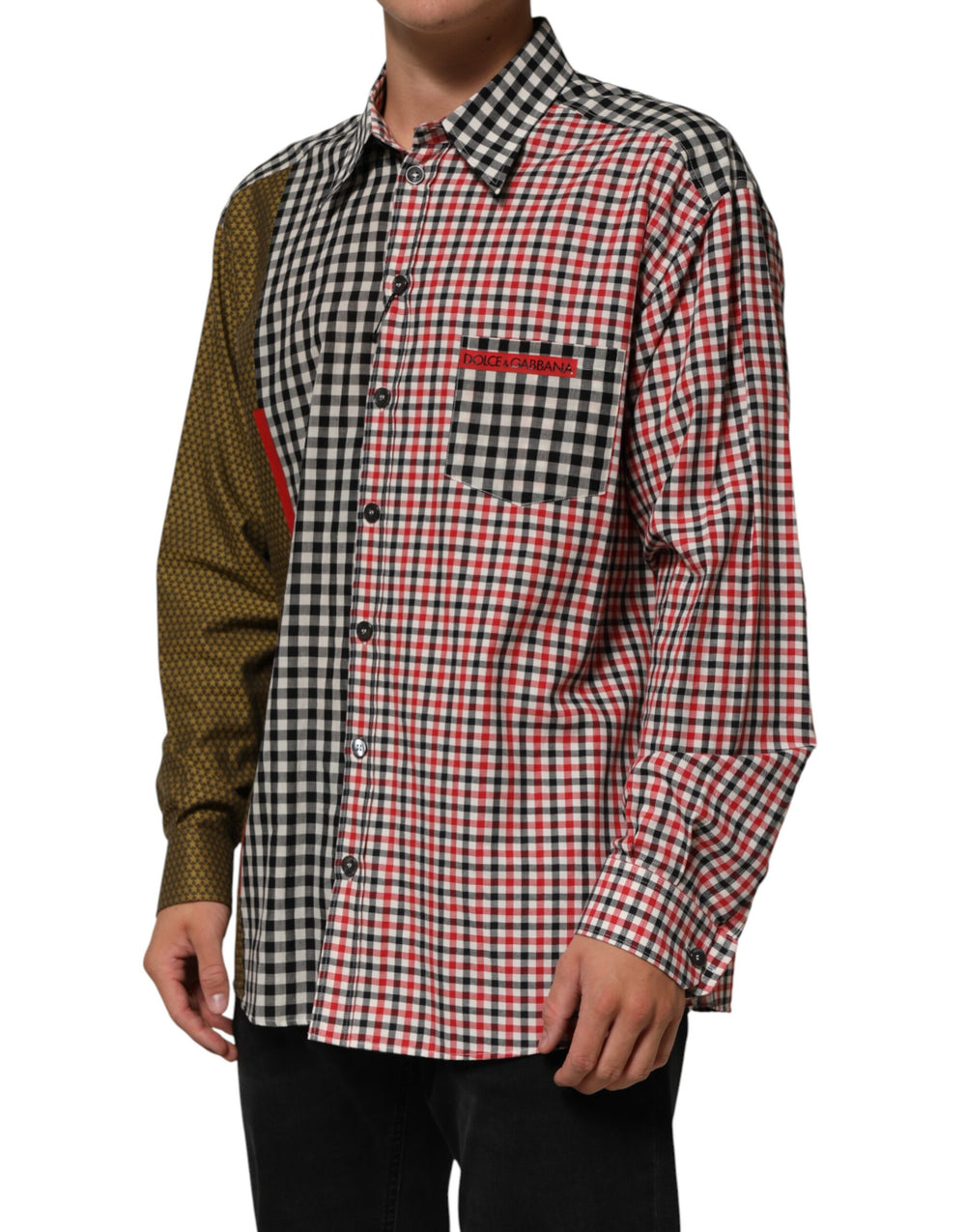 Dolce & Gabbana Cotton-Linen Checkered Shirt in Multicolor