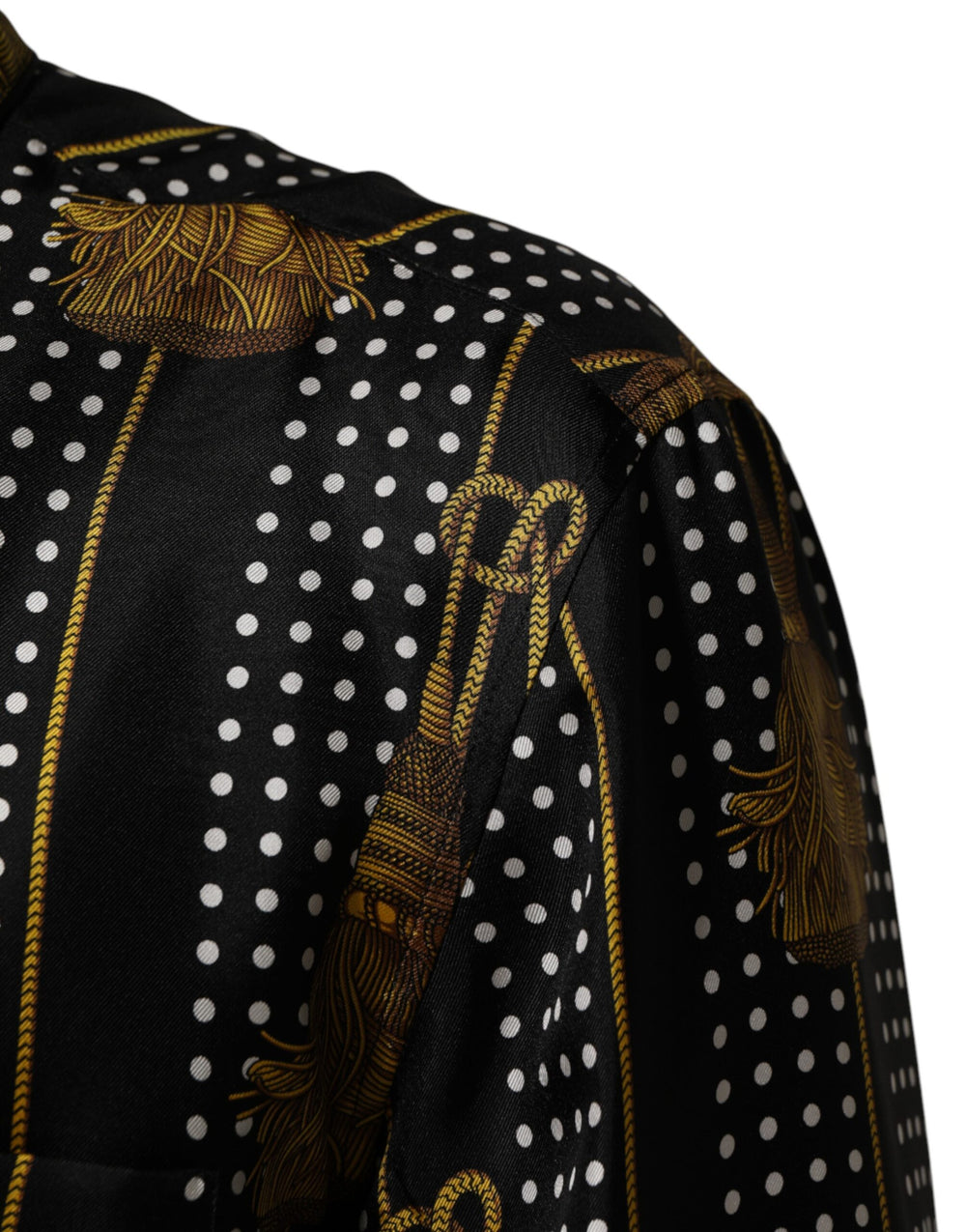 Dolce & Gabbana 100% Silk Button-Down Shirt in Black
