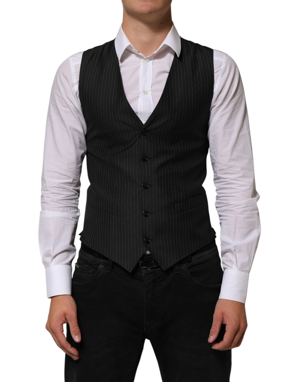 Dolce & Gabbana Wool Blend Waistcoat in Black