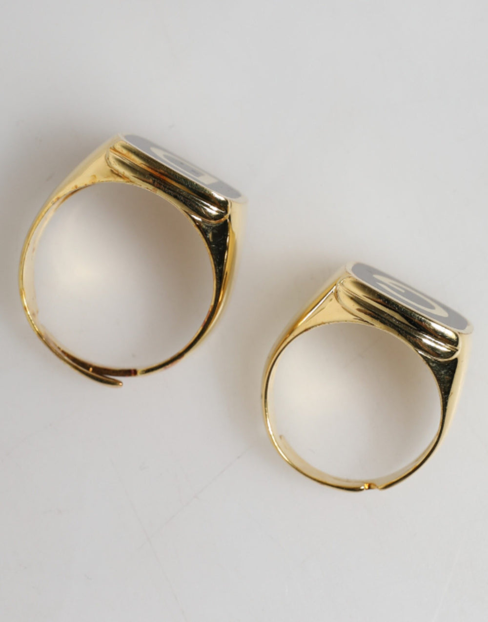 Dolce & Gabbana Brass and Enamel Adjustable Ring in Gold and Black