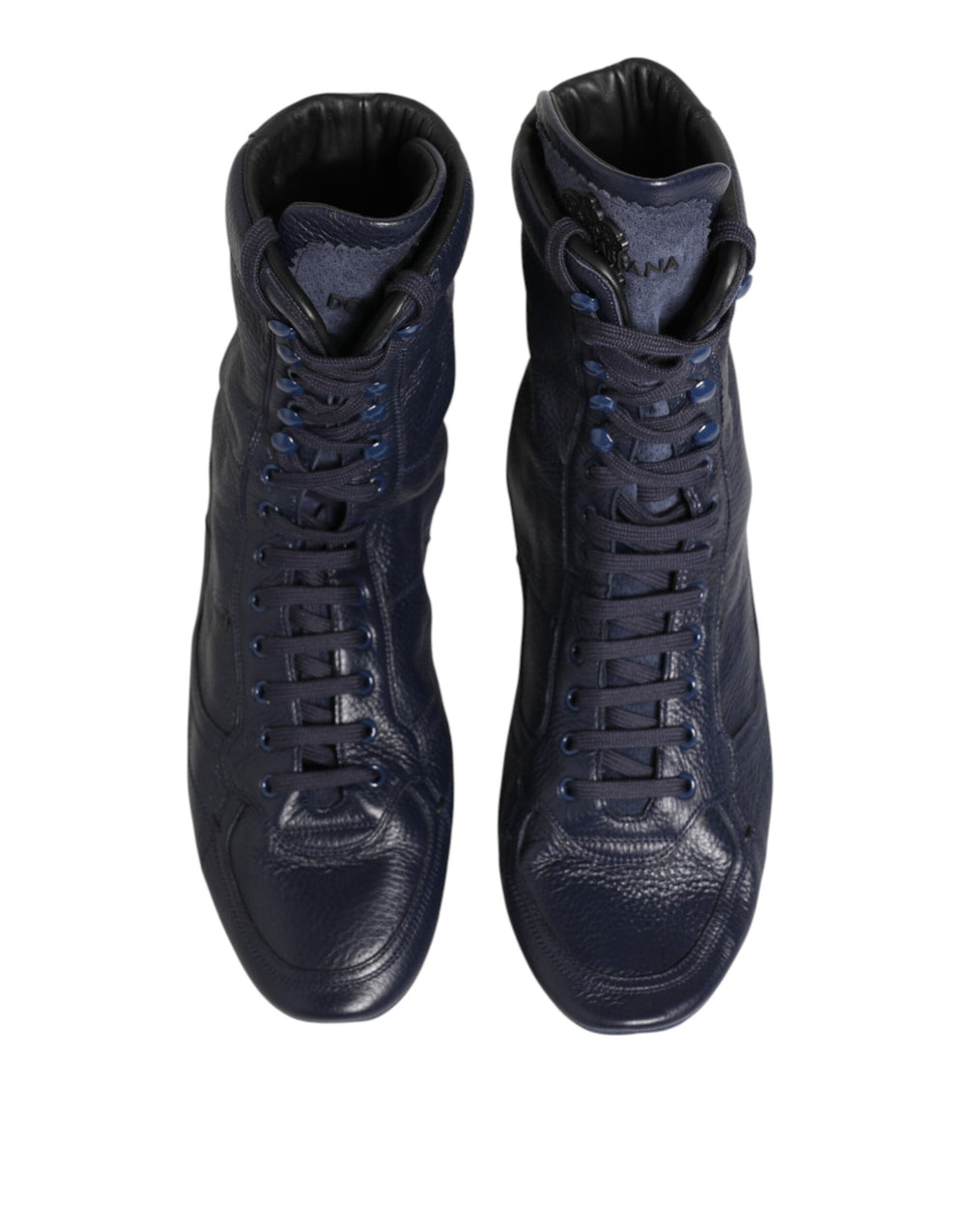 Dolce & Gabbana Deer Leather Mid-Calf Boots in Dark Blue