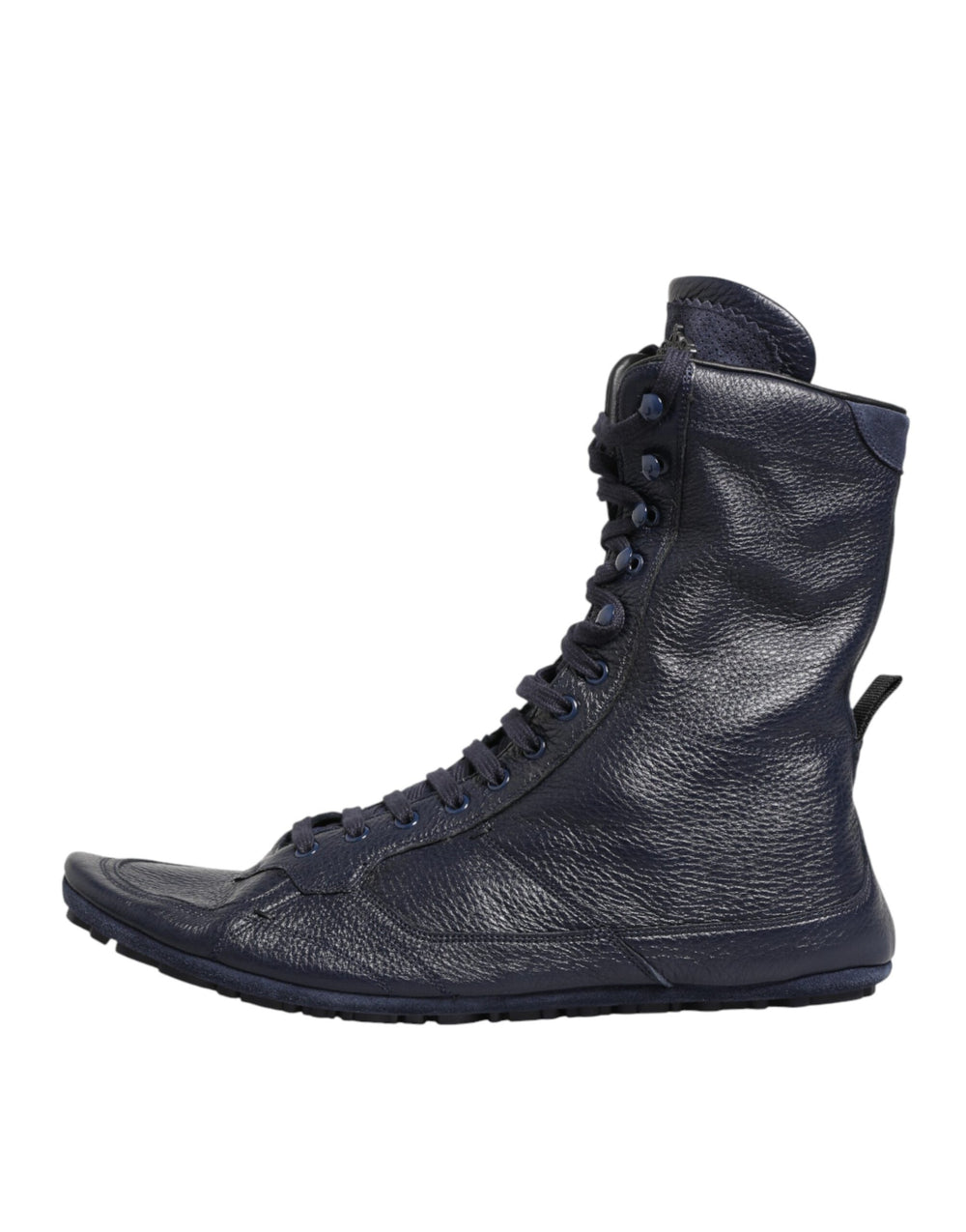 Dolce & Gabbana Deer Leather Mid-Calf Boots in Dark Blue