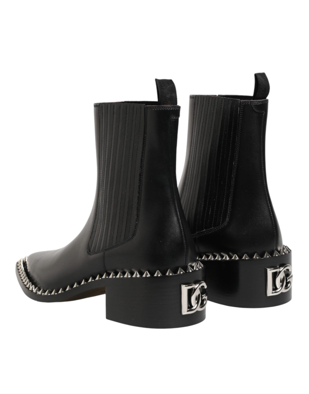 Dolce & Gabbana Studded Leather Chelsea Ankle Boots in Black